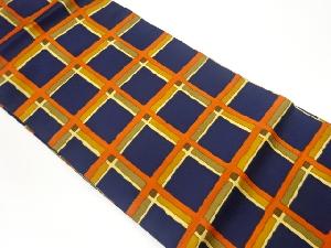 格子模様名古屋帯